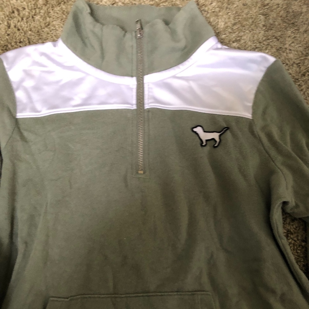 VS Pink Green Quarterzip